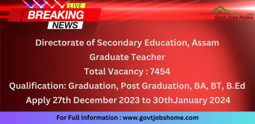 DSE Recruitment: Graduate Teacher – 7454 Vacancies