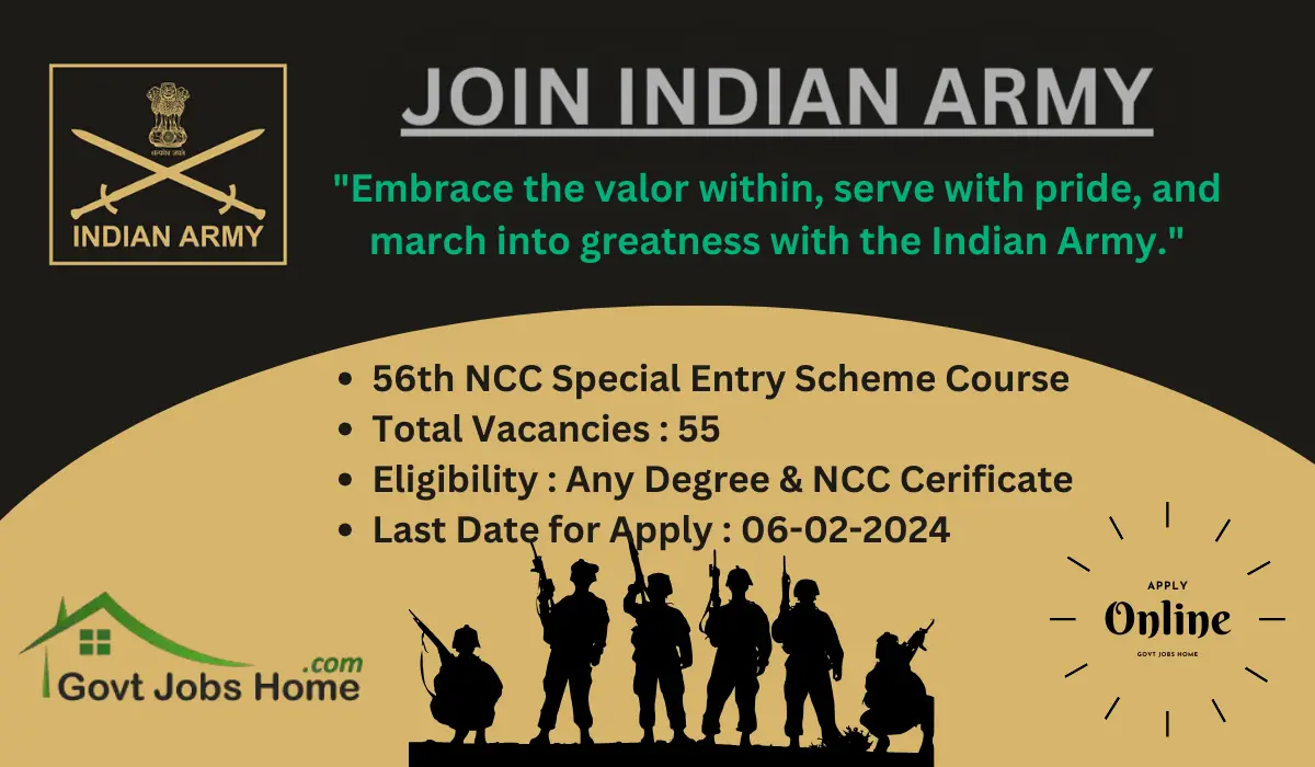 Join Indian Army: 56th NCC Special Entry Scheme Course