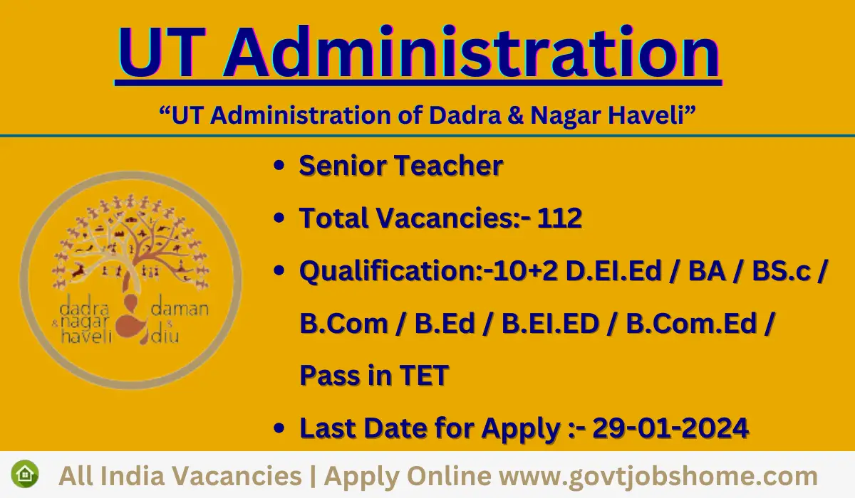 UT Administration: School Teacher Recruitment – 112 Vacancies