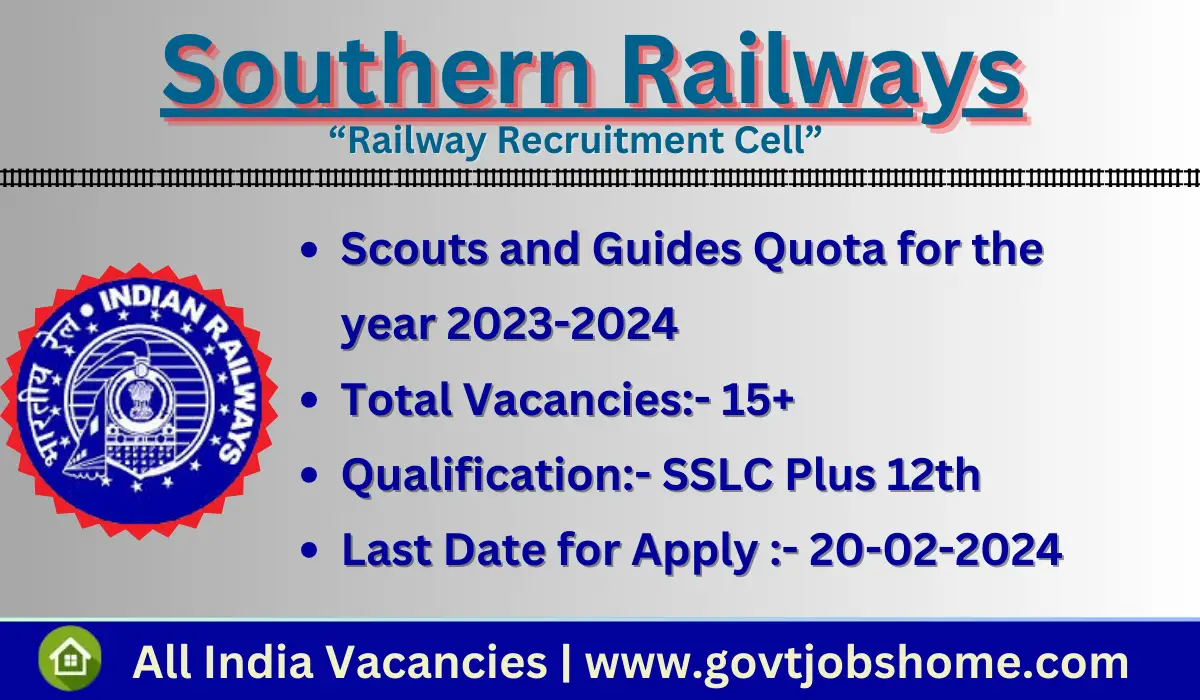 Southern Railway: Scouts and Guides quota for the year 2023-2024