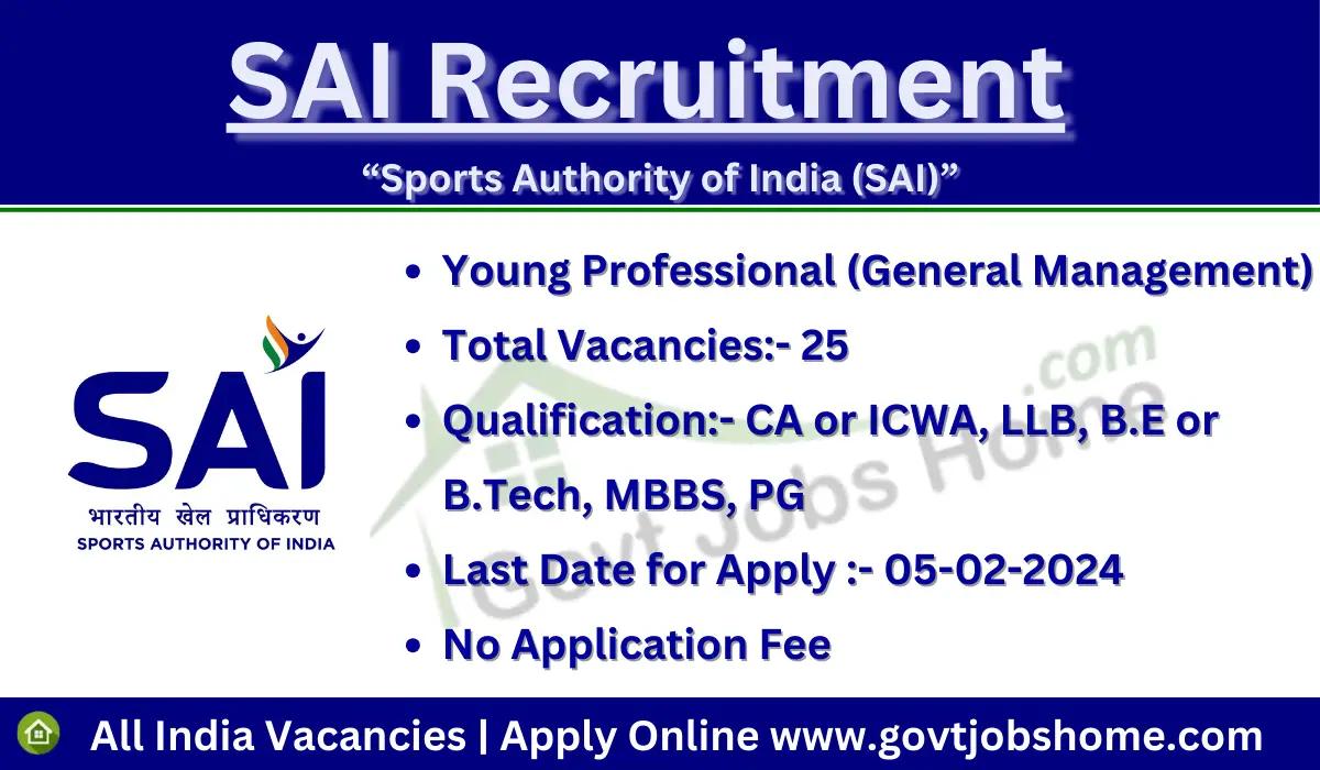 SAI Recruitment: Young Professional – 25 Vacancies