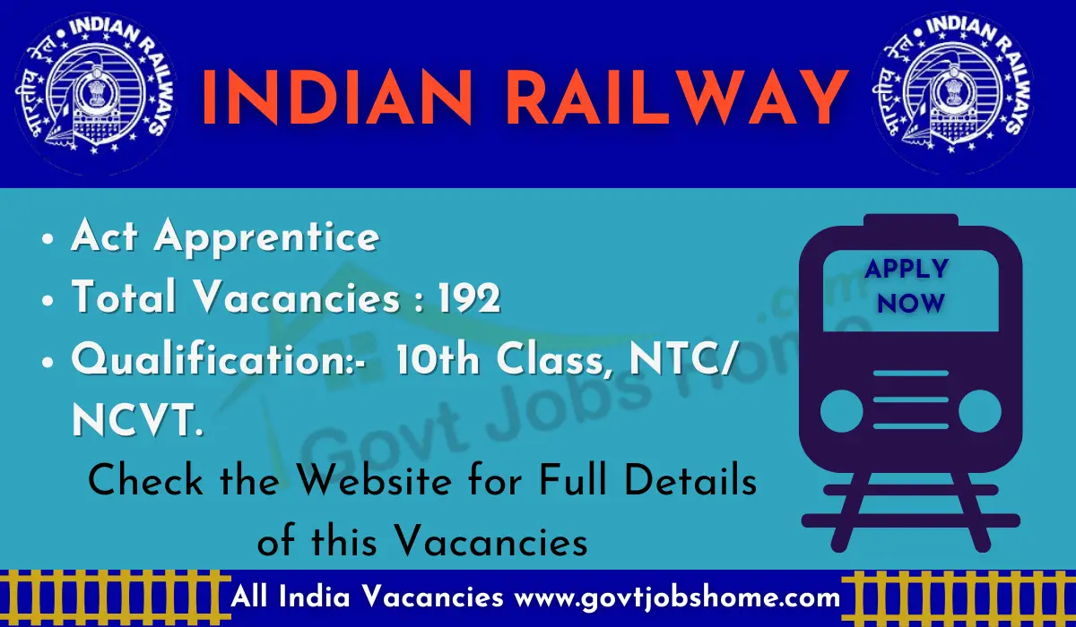 Rail wheel Factory: Act Apprentice – 192 Vacancies