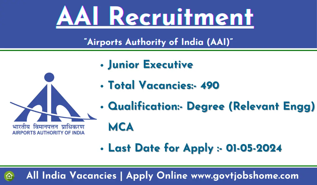 AAI Recruitment: Junior Executive – 490 Vacancies