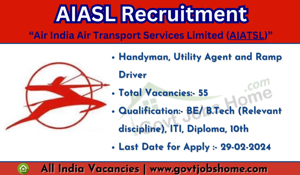 AIASL Recruitment: Handyman, Utility Agent & Other – 55 Vacancies